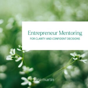 White flowers on field and text Entrepreneur mentoring for clarity and confident decisions