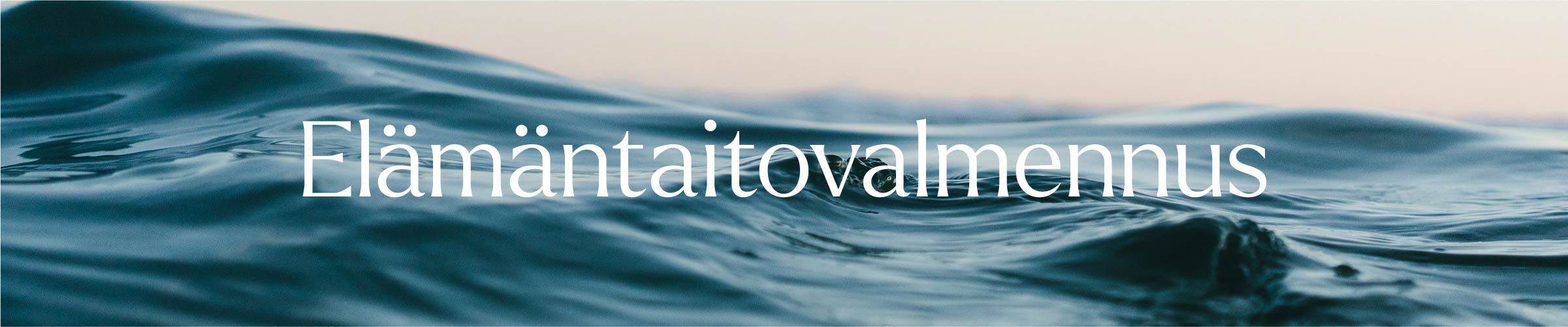 Aalto lähikuvattuna ja teksti Elämäntaitovalmennus