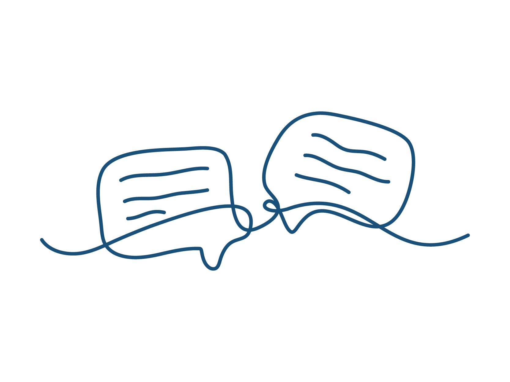 Line art of two speech bubbles