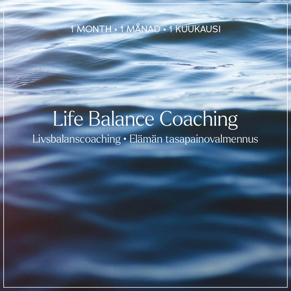 Wave closeup and text Life balance coaching one month